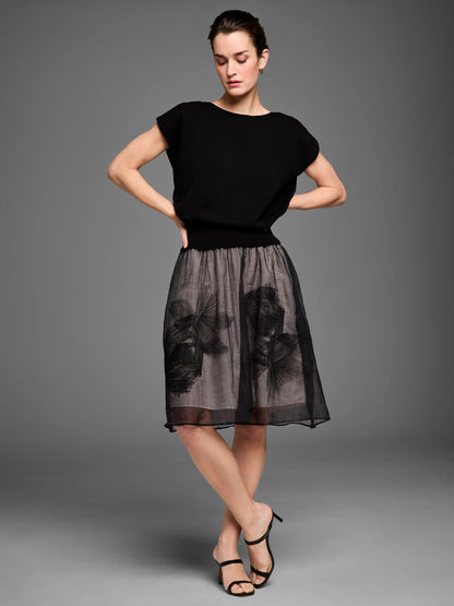 Gold Label Embroidered Mesh Skirt