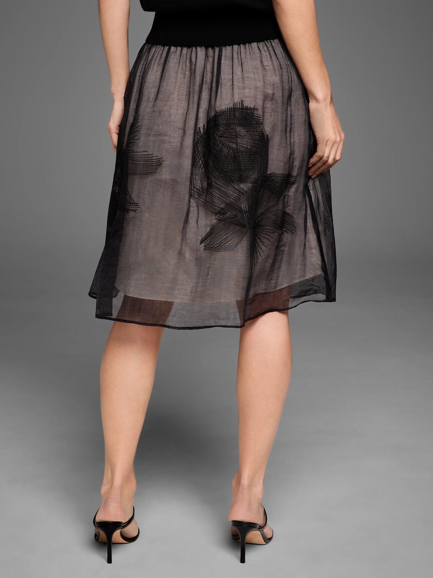 Gold Label Embroidered Mesh Skirt