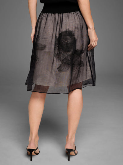 Gold Label Embroidered Mesh Skirt