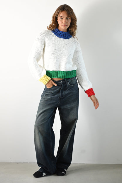 Zora Chunky Sweater — Primary Colors