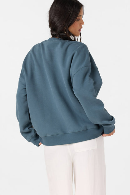 Hibiscus Hawaii Oversized Crew Neck Fleece
