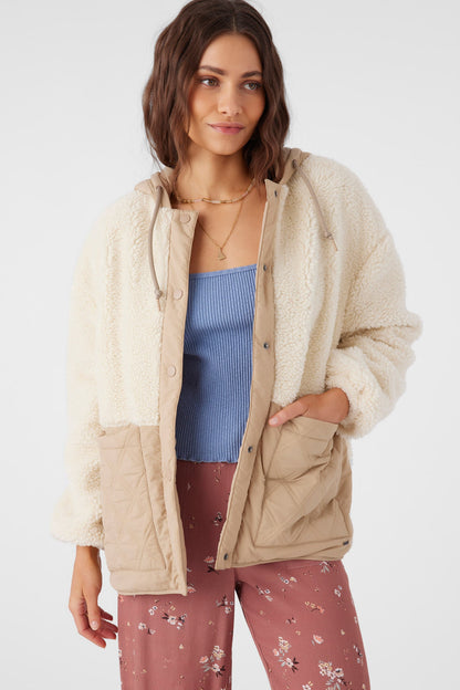 Meena High Pile Fleece Quilted Jacket