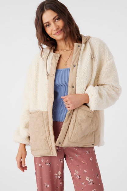 Meena High Pile Fleece Quilted Jacket