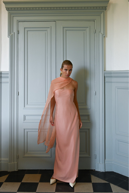 Vitoria Cape Dress — Peach