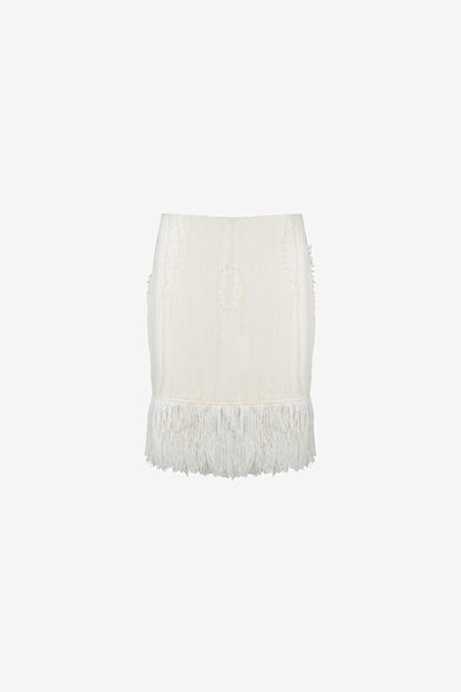 Fritz Fringe Skirt — Ivory