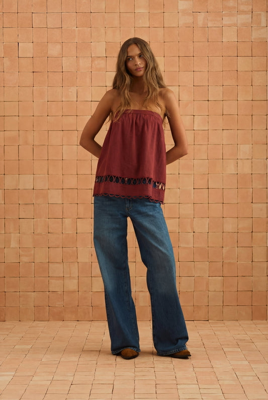 Gina Top In Sangria