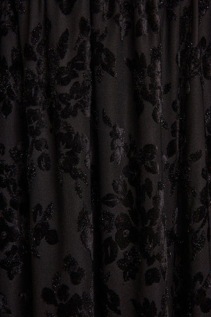 Hollow Black Burnout Halter Maxi Dress