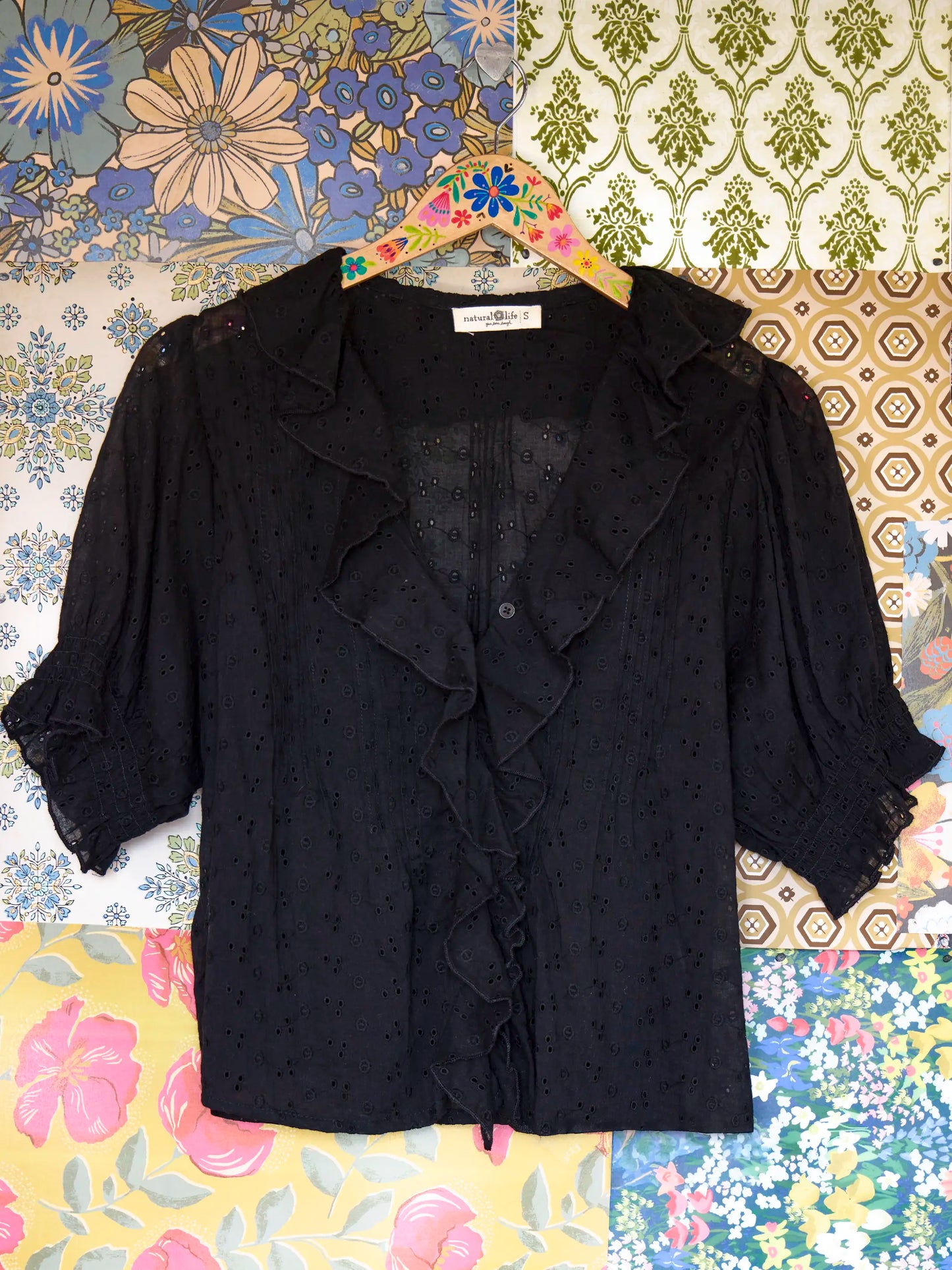 My Favorite Cotton Top - Black Eyelet
