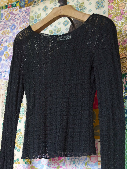 Lace Layering Top - Black