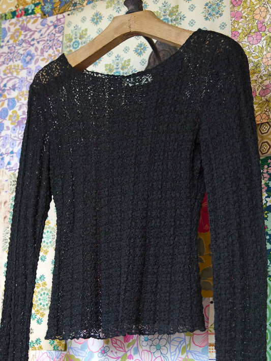 Lace Layering Top - Black