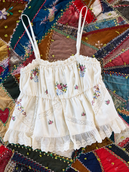Ruby Embroidered Lace Top -  Cream