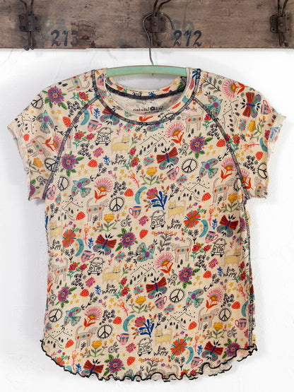 Lily Cotton Short Sleeve Tee Shirt - Doodles