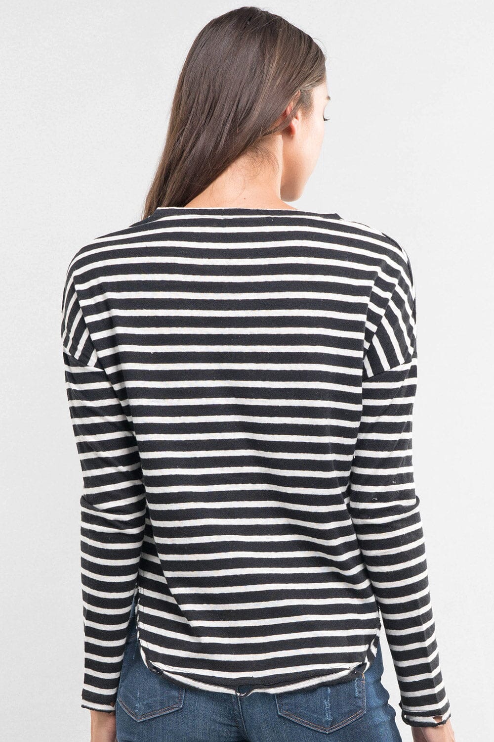 Liora Distressed Striped Tee