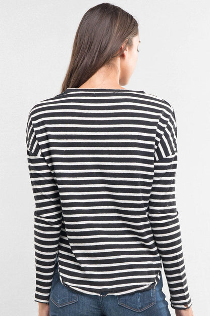 Liora Distressed Striped Tee