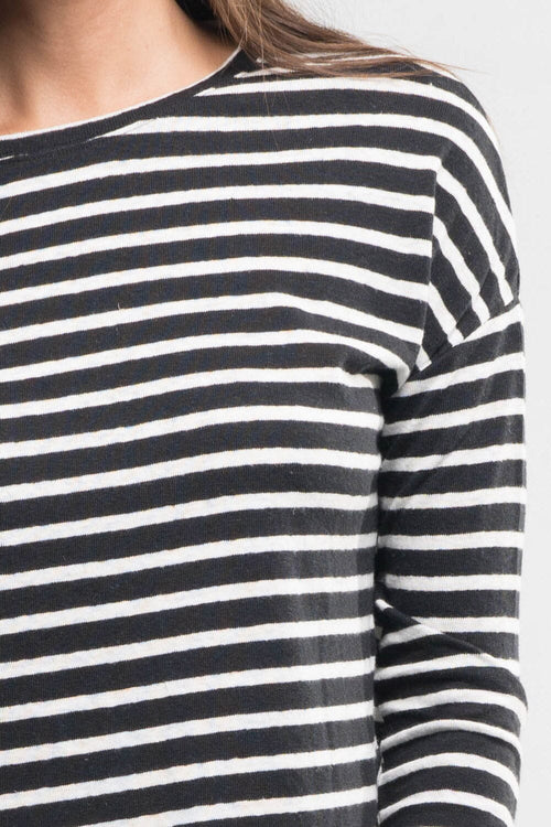 Liora Distressed Striped Tee