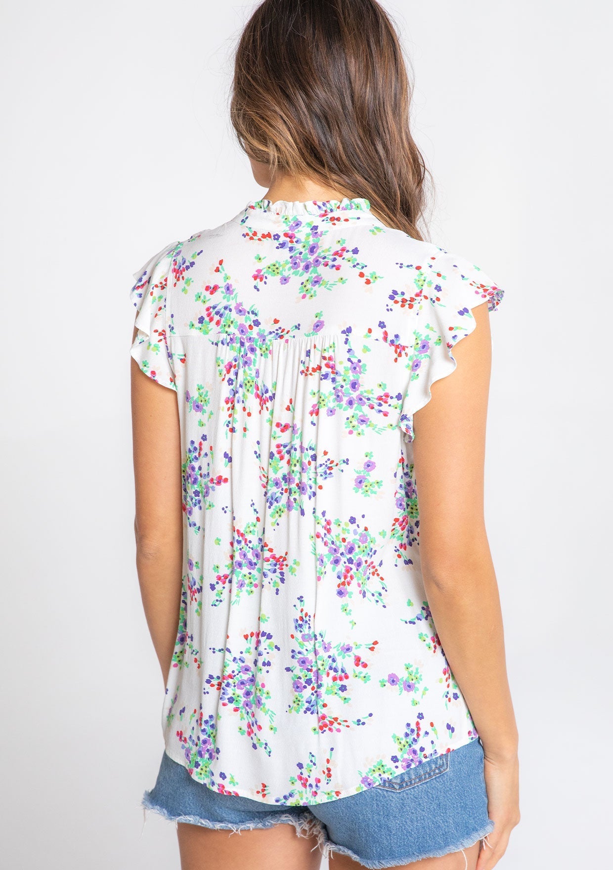 Rosehip Flutter Sleeve Top