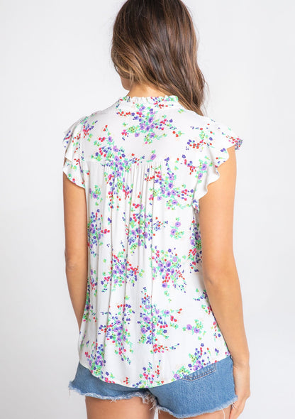 Rosehip Flutter Sleeve Top