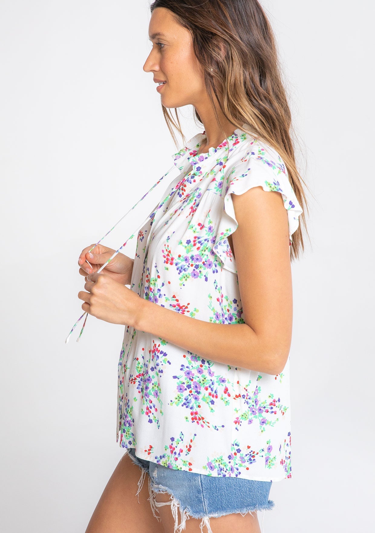Rosehip Flutter Sleeve Top