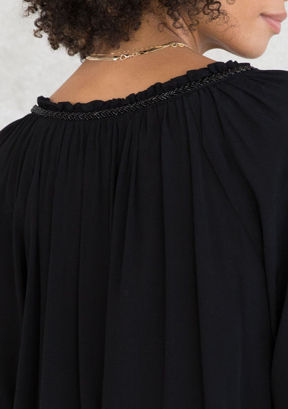 Moonstone Beaded Peasant Top