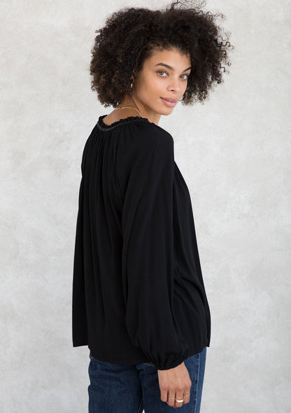 Moonstone Beaded Peasant Top