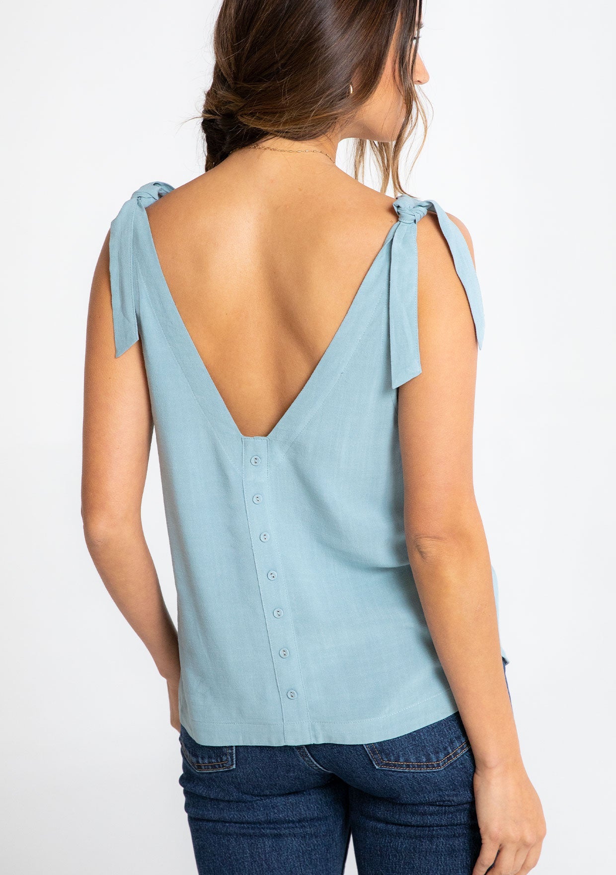 Delphine Tie Shoulder Tank Top
