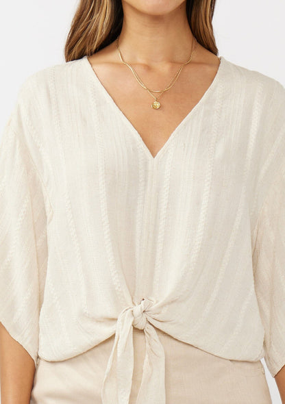 Evelyn Tie Front Top