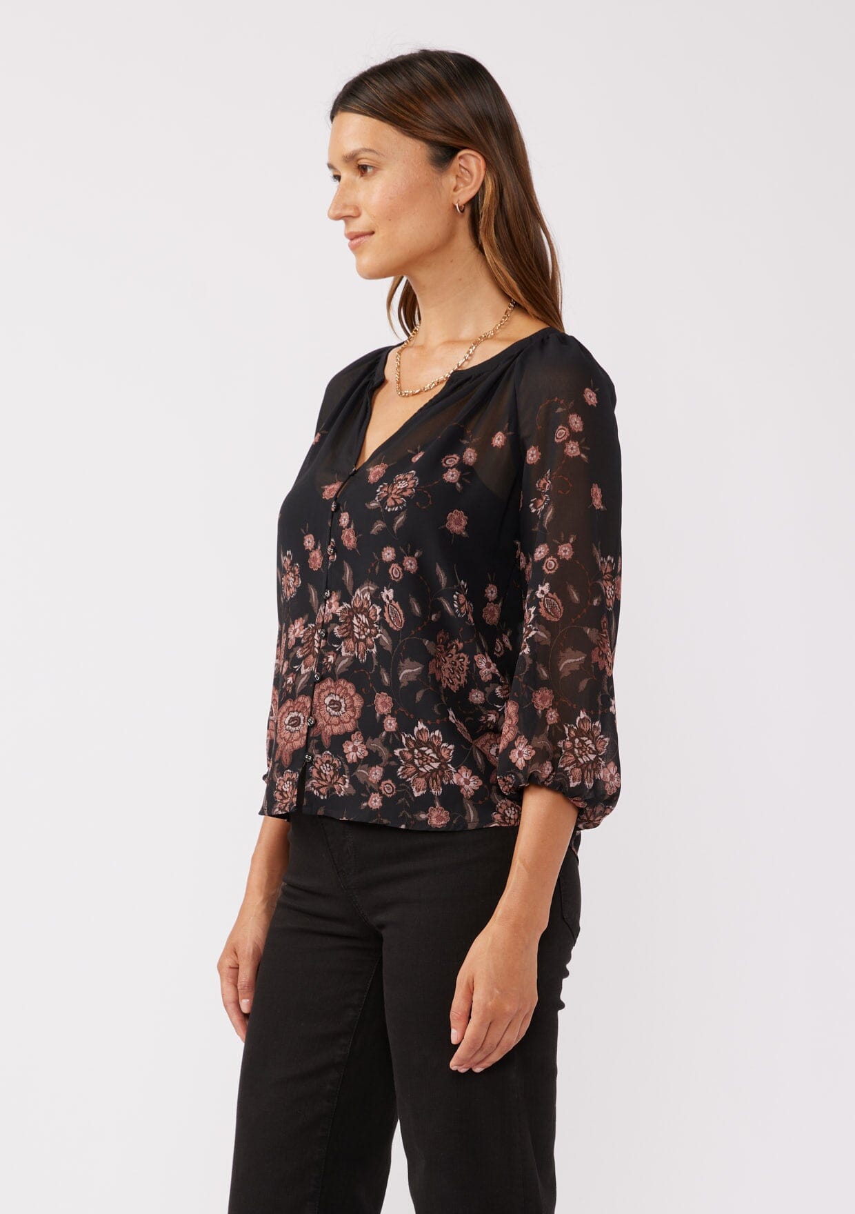 That Moment Floral Chiffon Blouse