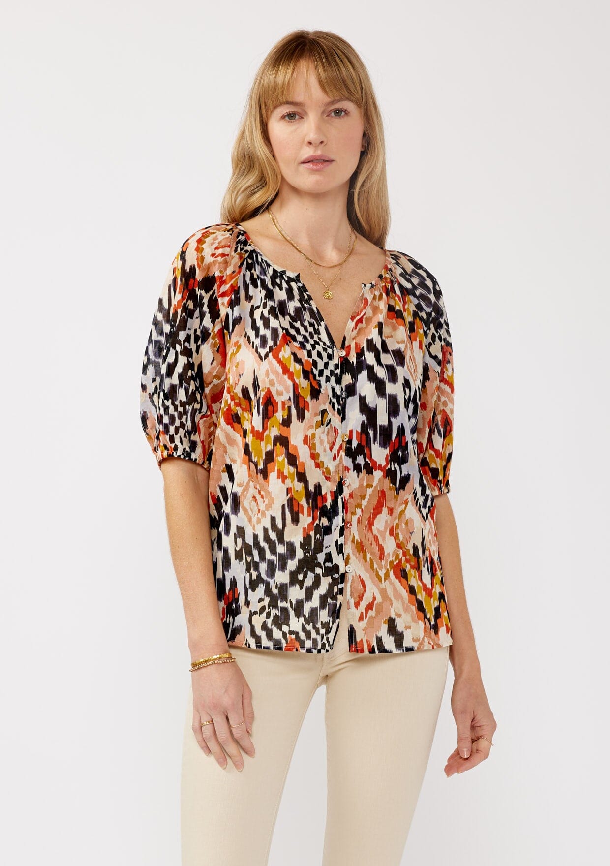 Arizona Sky Puff Sleeve Blouse