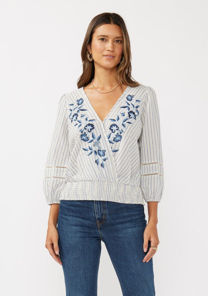 Brisa Floral Striped Blouse