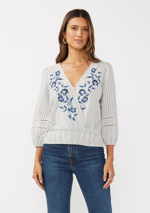 Brisa Floral Striped Blouse