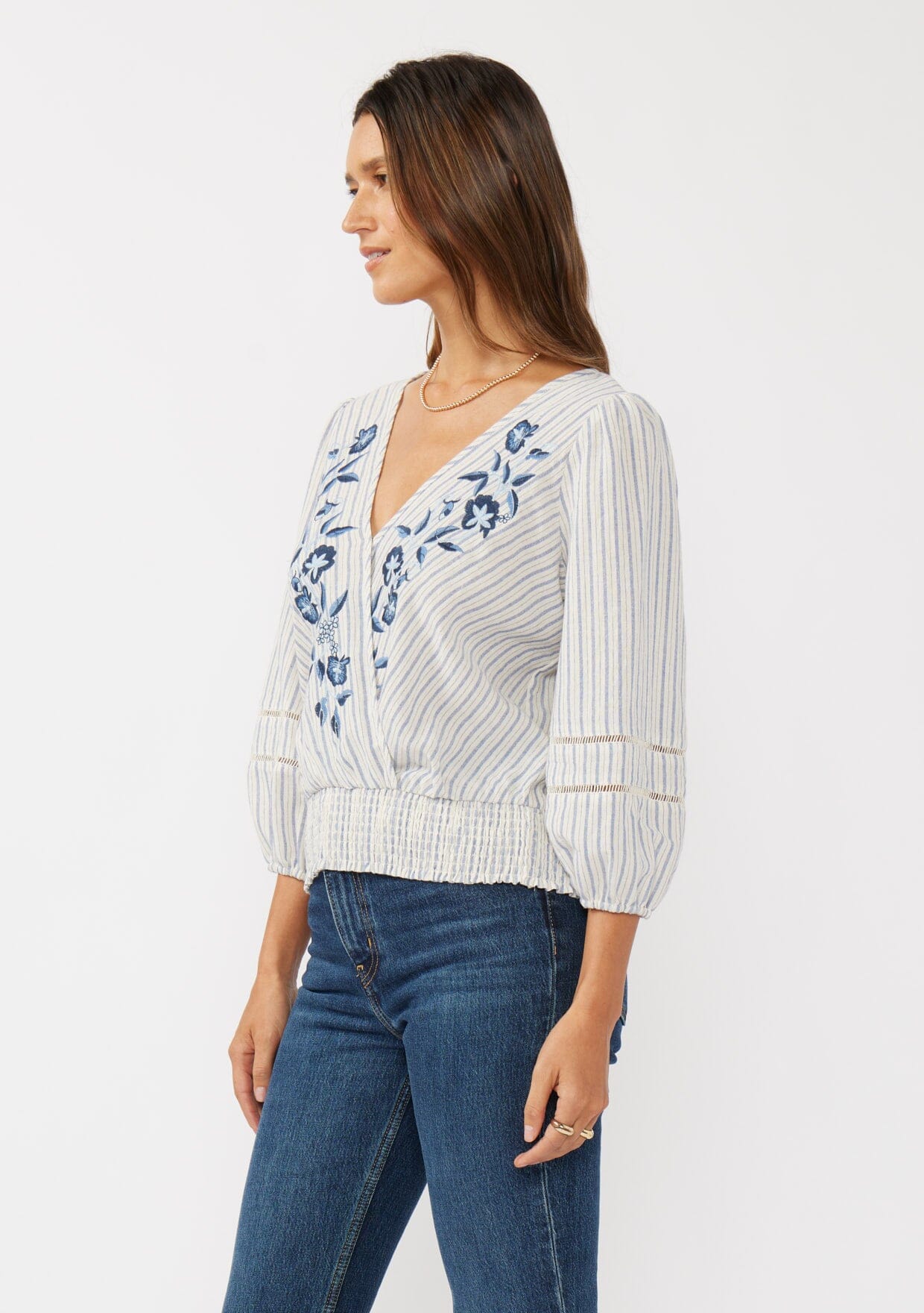 Brisa Floral Striped Blouse