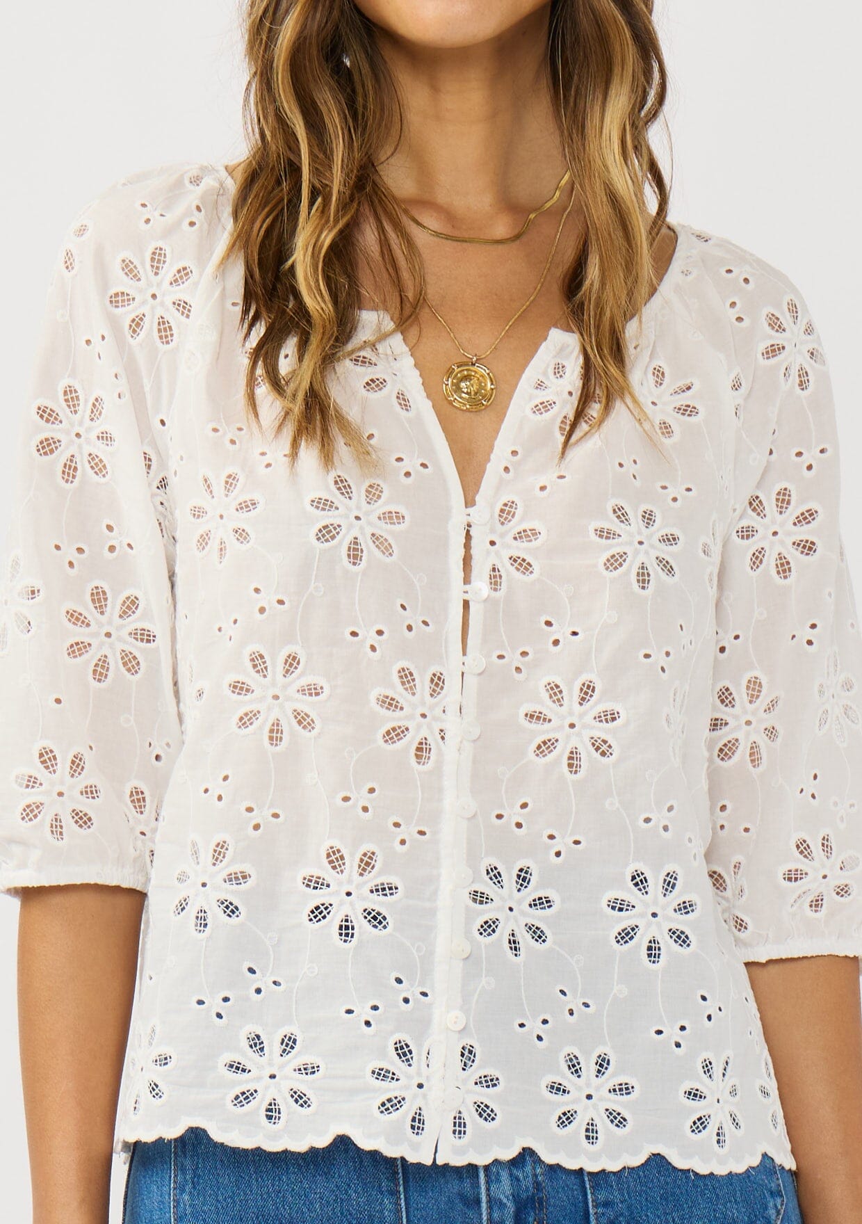 Nina Eyelet Top