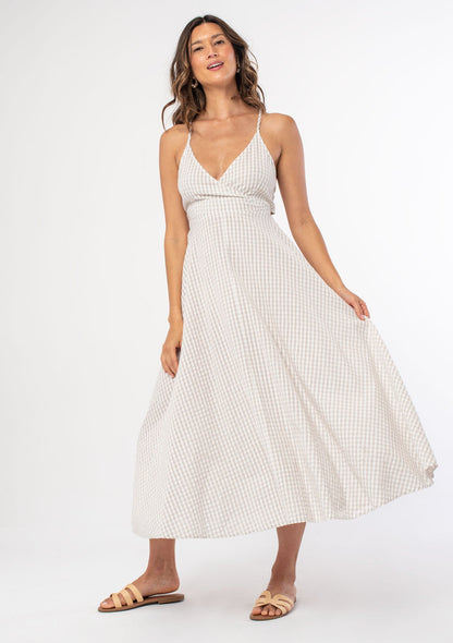 Seaside Gingham Midi Dress