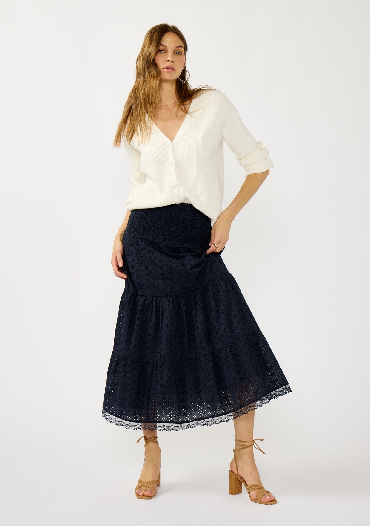 Mabel Eyelet Midi Dress
