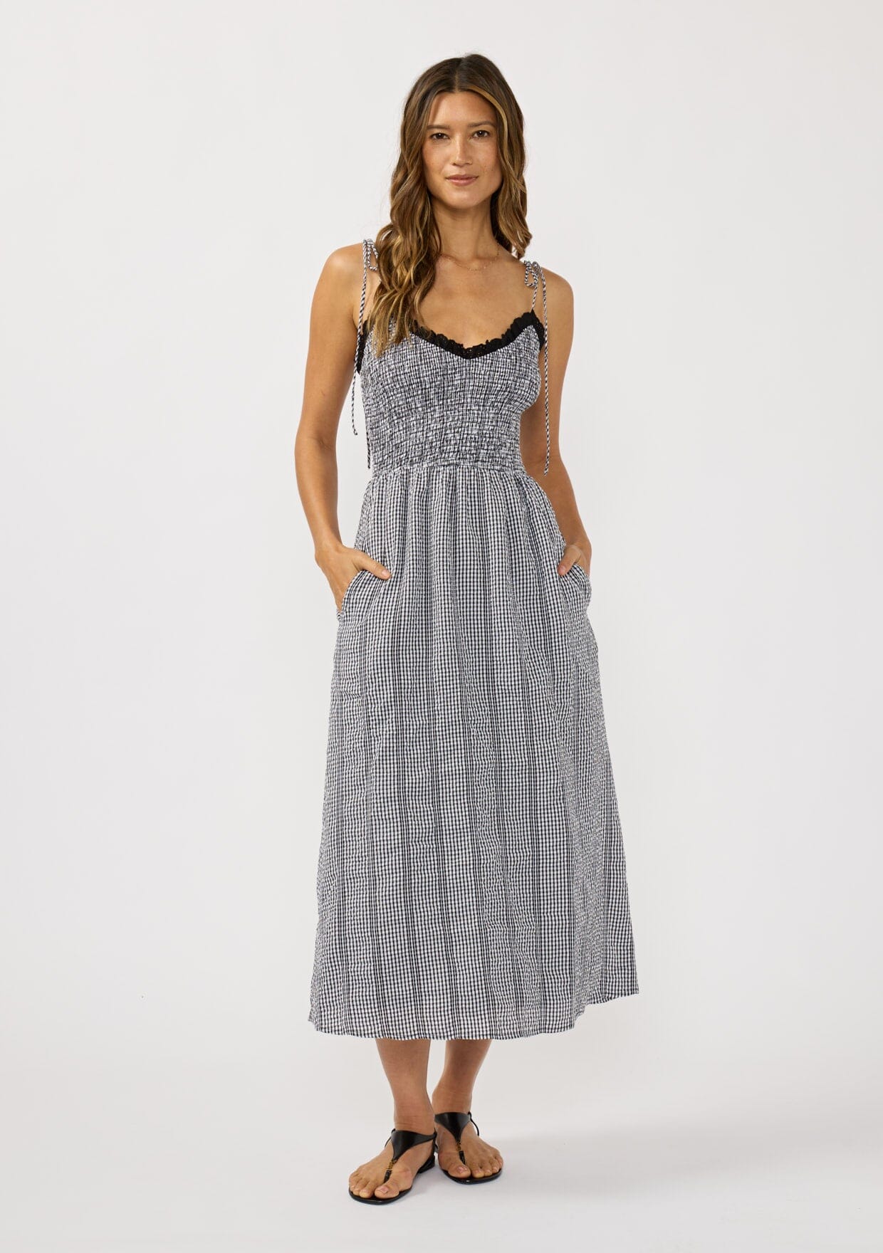 Morey Gingham Midi Dress