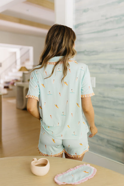 Surfer Girl Pajama Set - Top and Shorts
