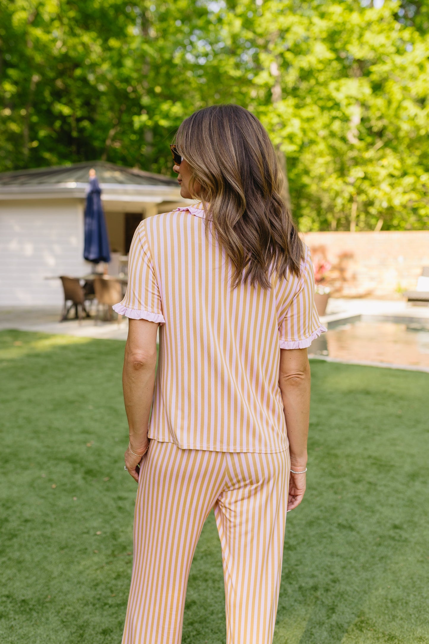 Summertime Stripes Adult Pajama Set - Top & Pants