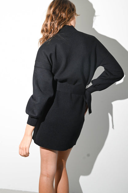 Coco Belted Mini Dress — Black