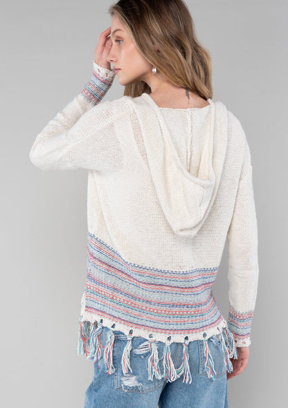 Boho Beach Fringe Sweater