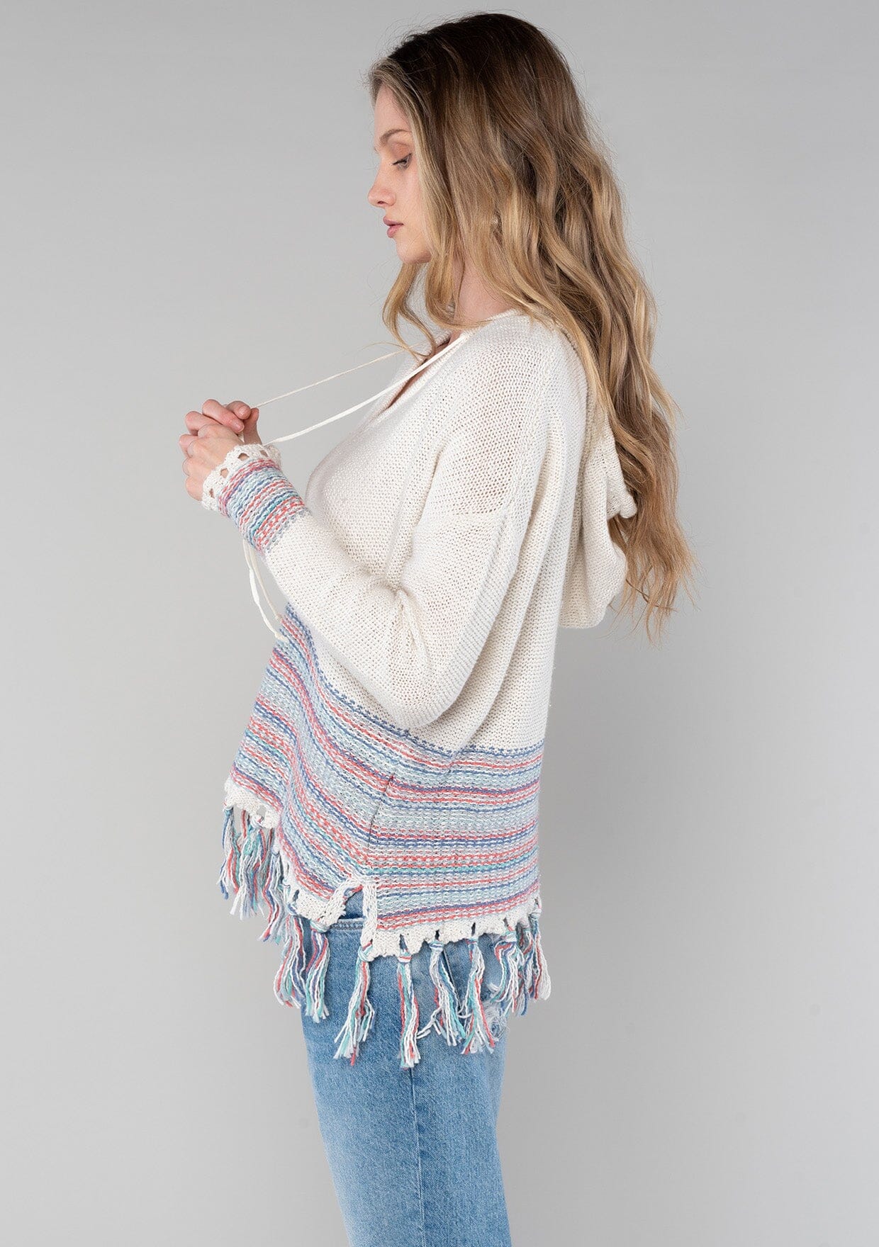 Boho Beach Fringe Sweater