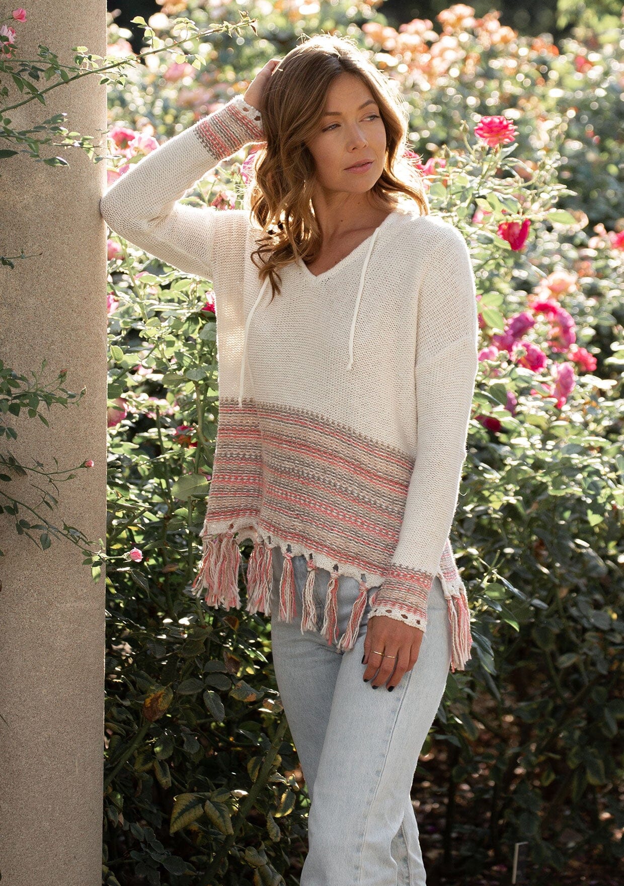 Boho Beach Fringe Sweater