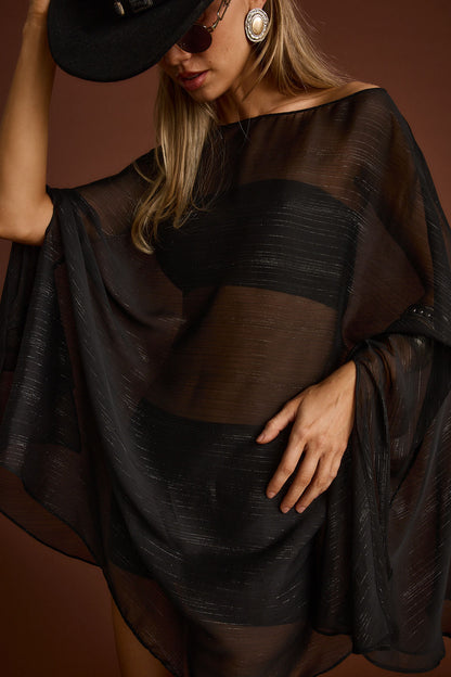 Indie Black Cape Dress