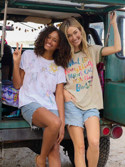 Ringer Oversized Tee Shirt - For The Best