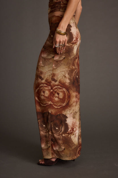 Julia Floral Mesh Maxi Skirt