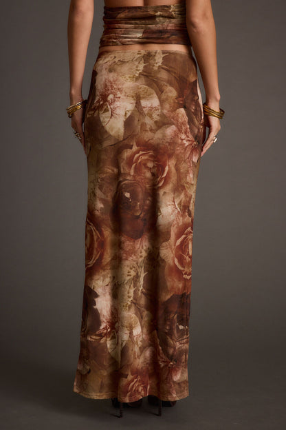 Julia Floral Mesh Maxi Skirt