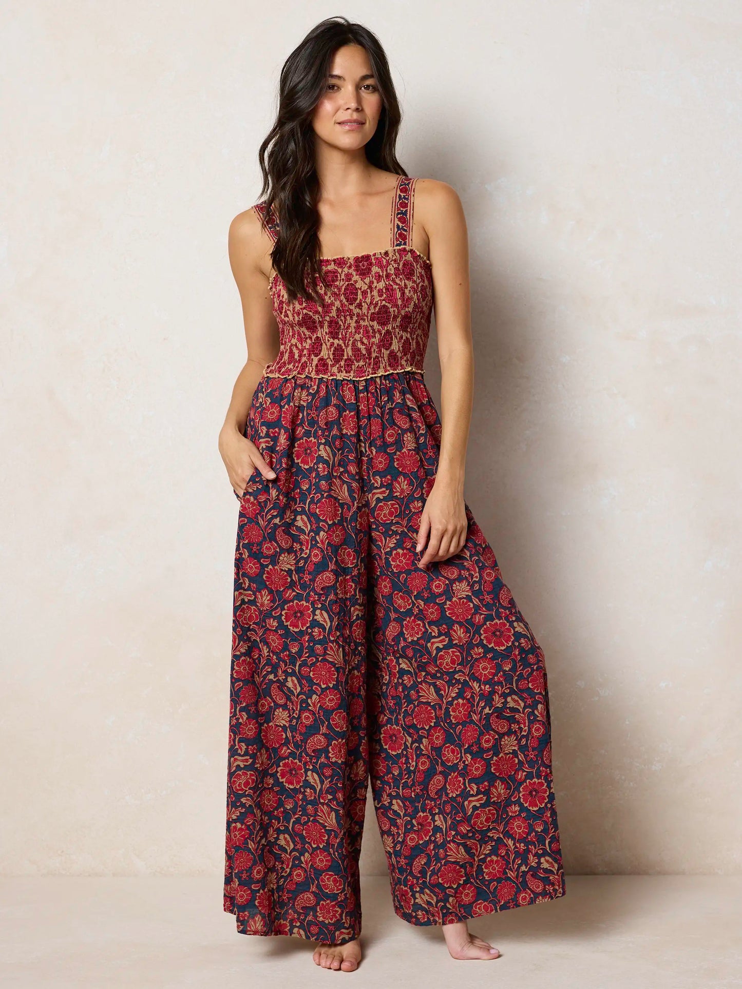 Sedona Jumpsuit - Ornate Paisley Navy