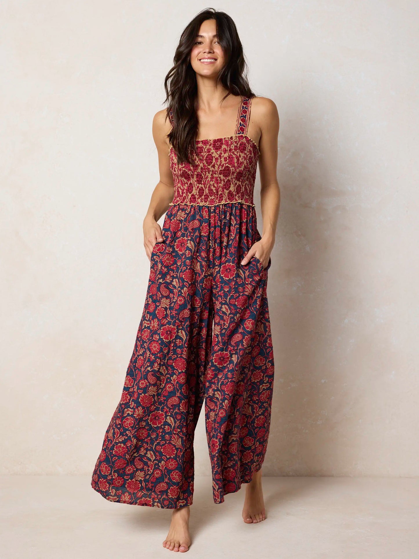 Sedona Jumpsuit - Ornate Paisley Navy