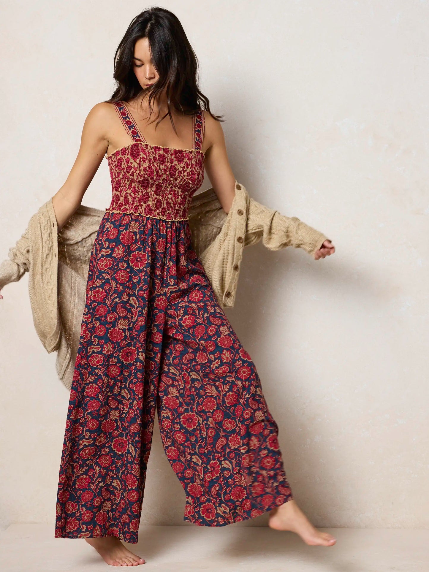 Sedona Jumpsuit - Ornate Paisley Navy