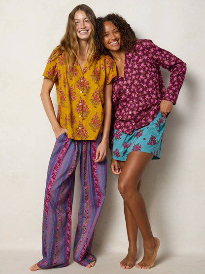 Mix & Match Cotton Pajama Pants - Retro Ribbons Navy