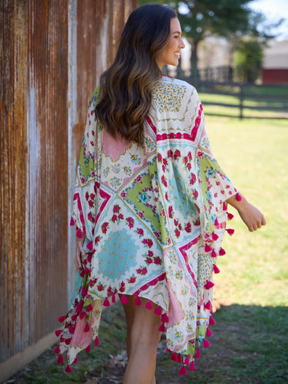 Soleil Tassel Kimono - Handkerchief Mix